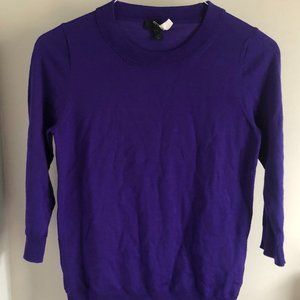 J Crew Merino Wool Tippi Sweater Royal Purple